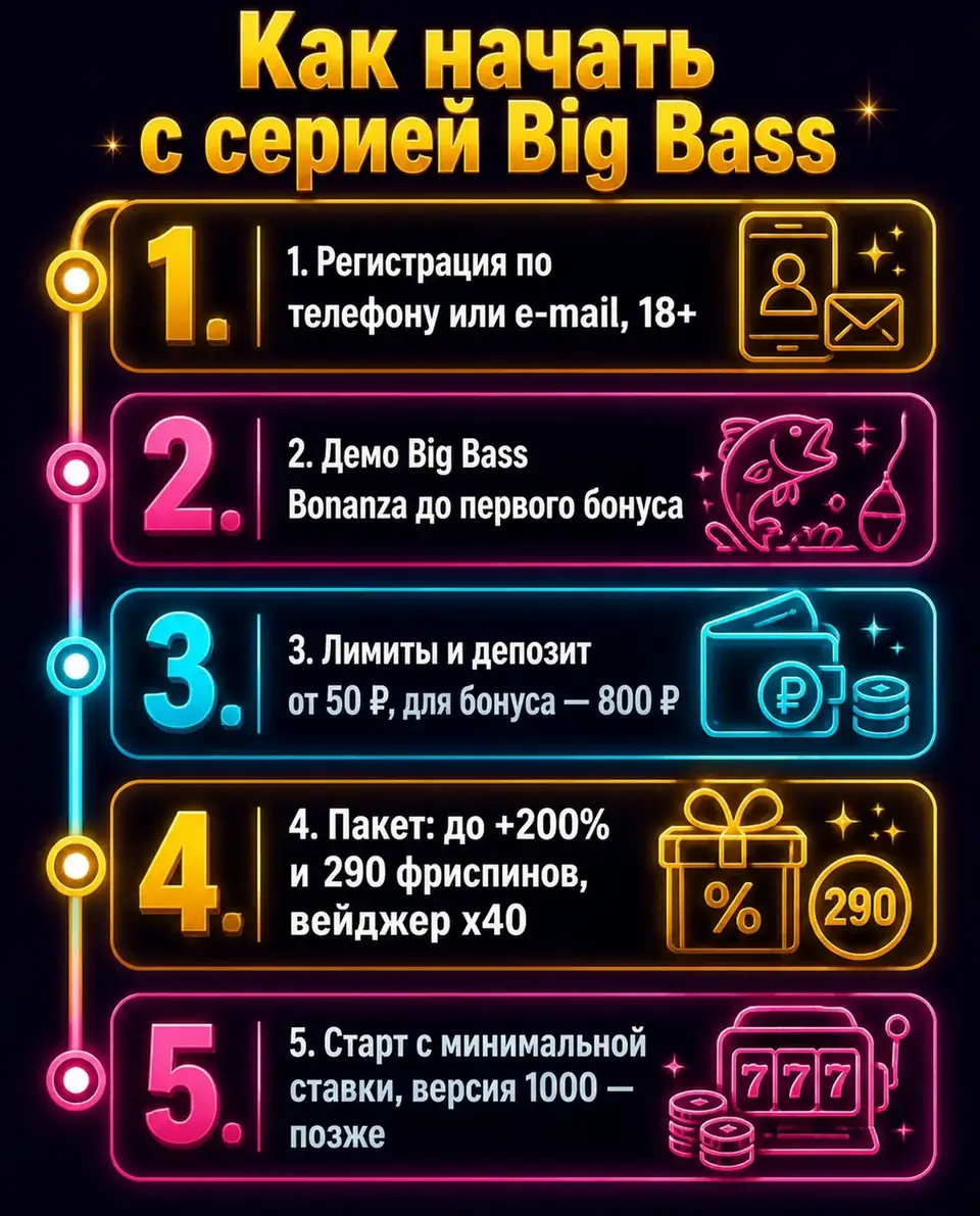 Пошаговый старт в серии Big Bass: демо, депозит, бонус и выбор версии