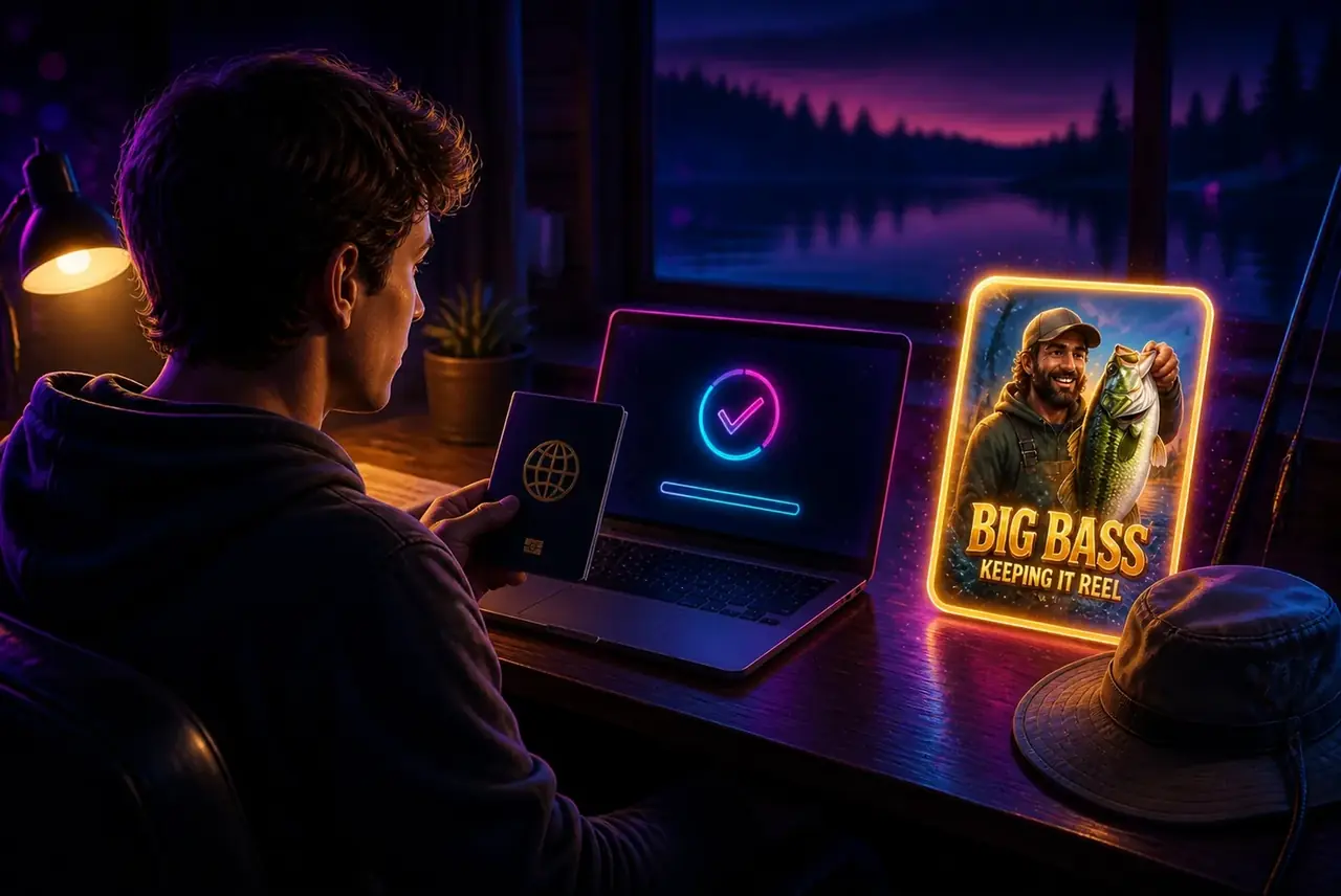 Проверка личности перед игрой в Big Bass – Keeping it Reel
