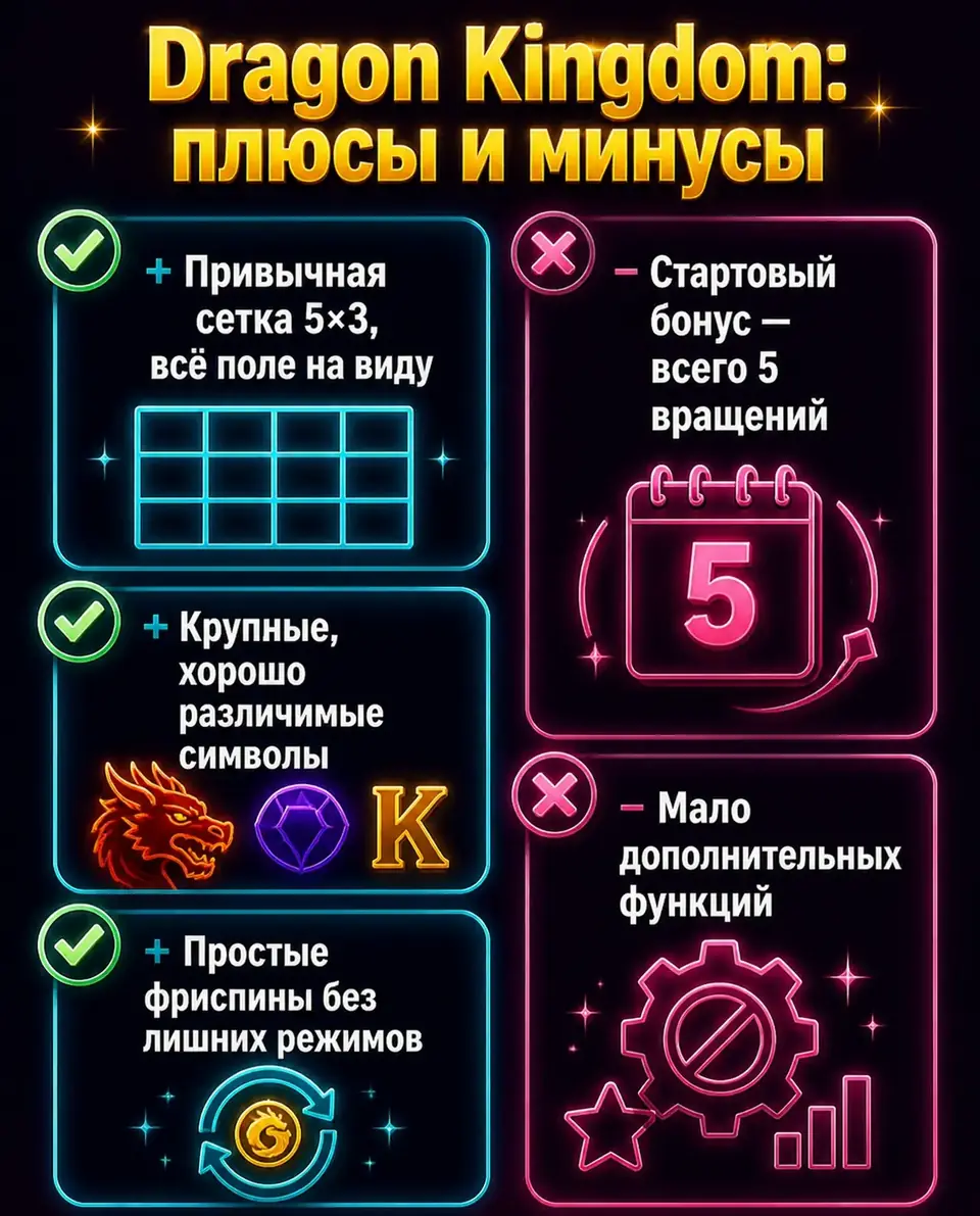 Плюсы и минусы слота Dragon Kingdom от Pragmatic Play