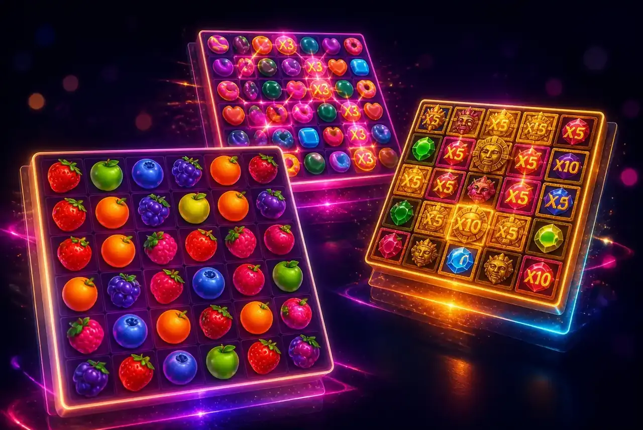 Fruit Party на фоне других кластерных слотов Pragmatic Play