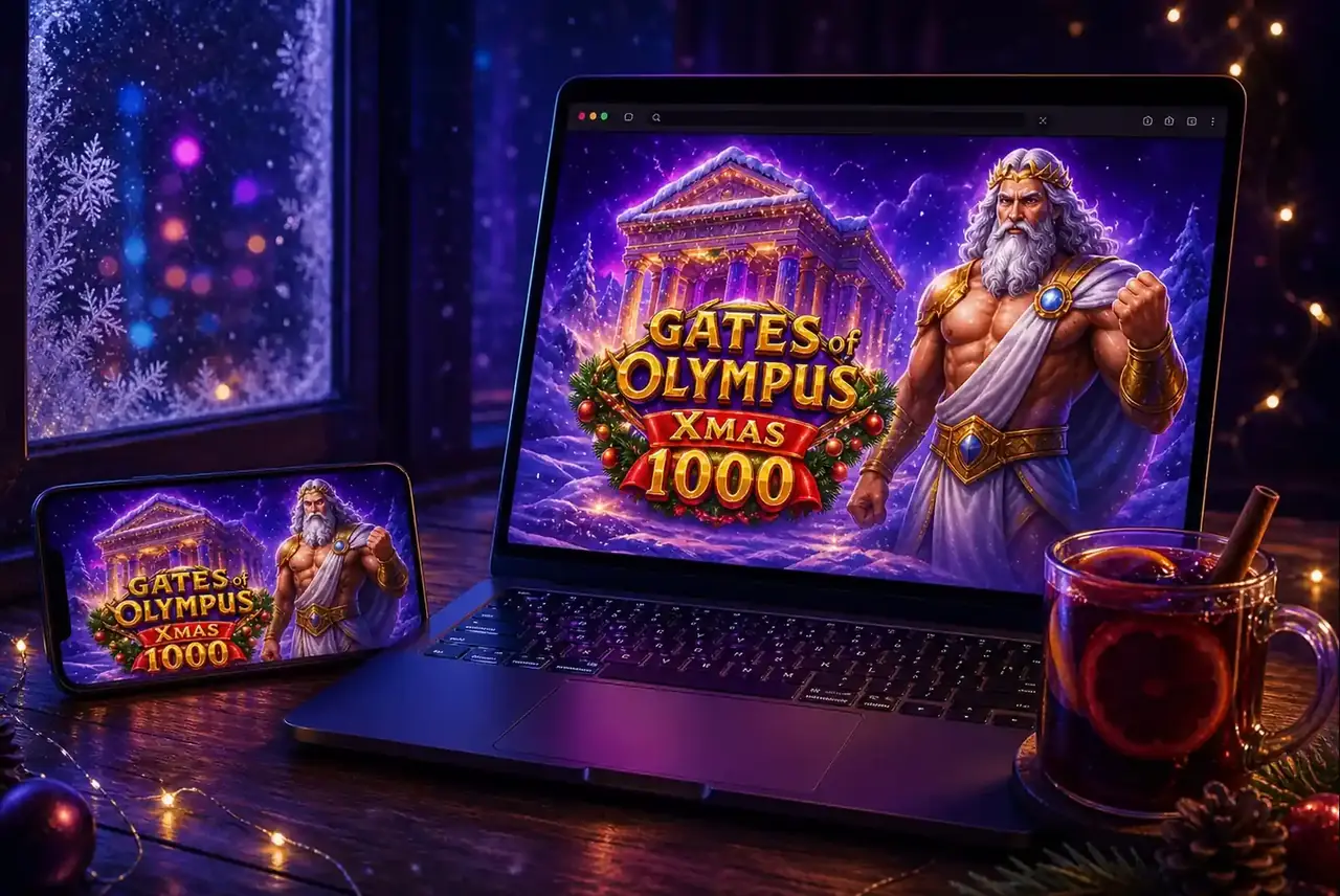 Gates of Olympus Xmas 1000 в браузере ноутбука и смартфона