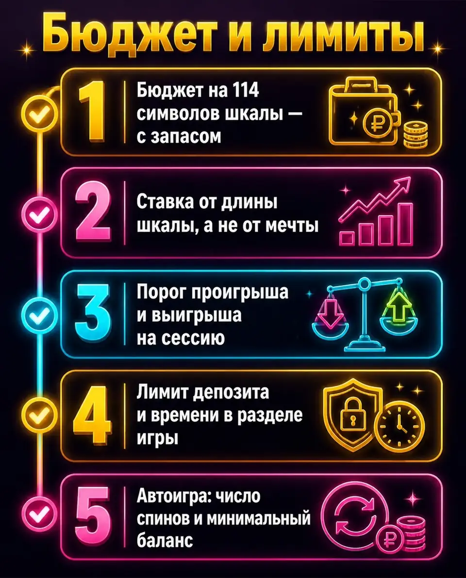 Чек-лист бюджета и лимитов для игры в Gems Bonanza