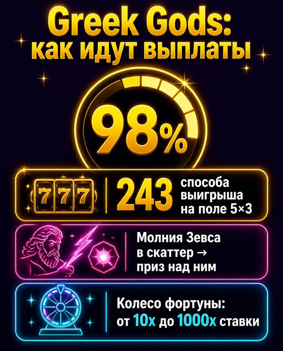 243 способа выигрыша и награды Зевса в слоте Greek Gods