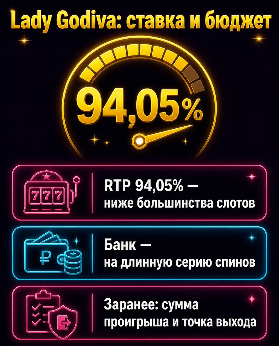 RTP Lady Godiva и правила бюджета для игры на деньги