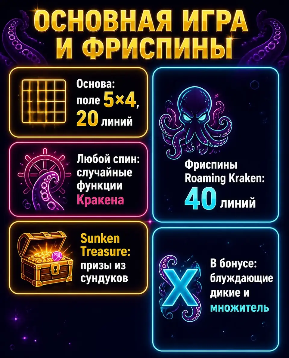 Сравнение основной игры и фриспинов в слоте Release the Kraken