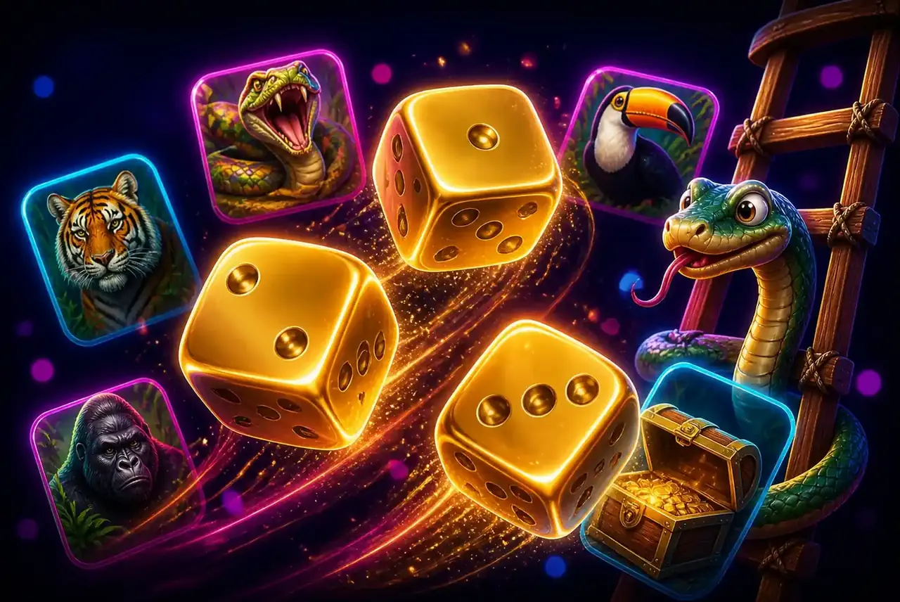 Дикие кубики с точками-множителями в Snakes and Ladders Megadice