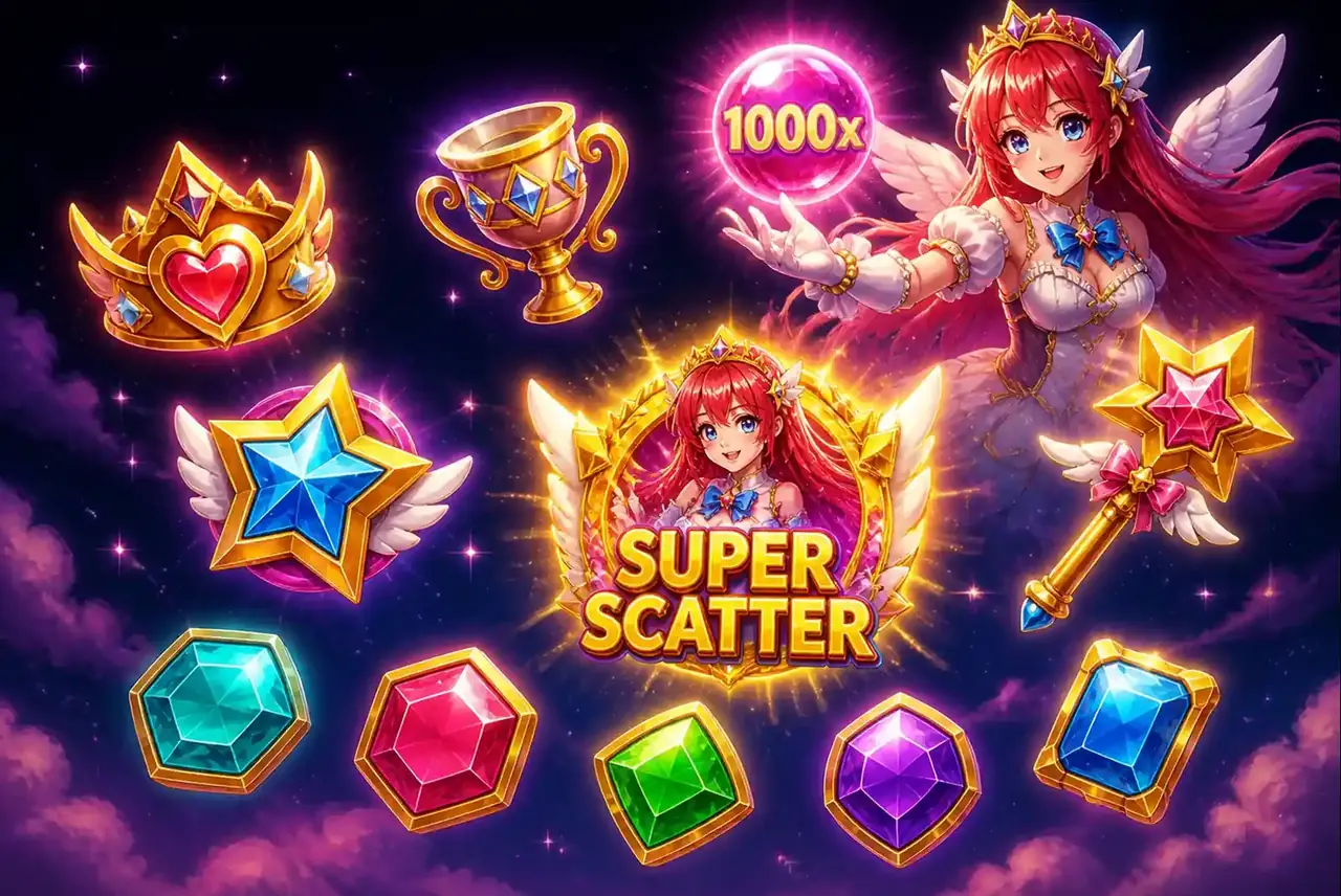 Символы Starlight Princess Super Scatter: камни, предметы и особый скаттер