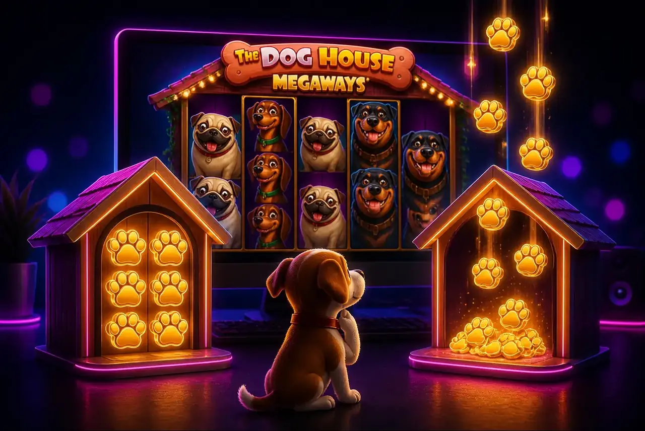 Демо The Dog House Megaways: выбор между липкими и падающими Wild