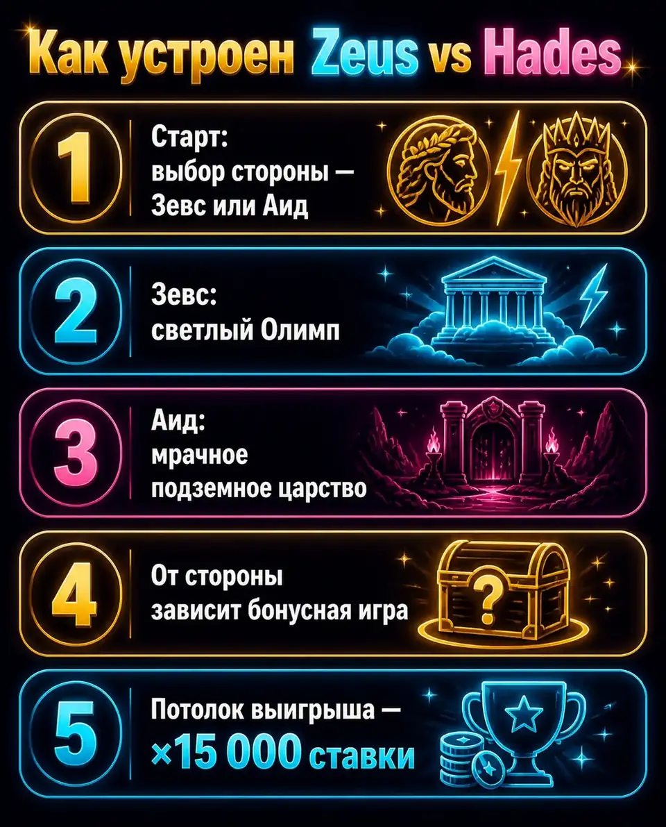 Сравнение сторон Зевса и Аида в слоте Zeus vs Hades